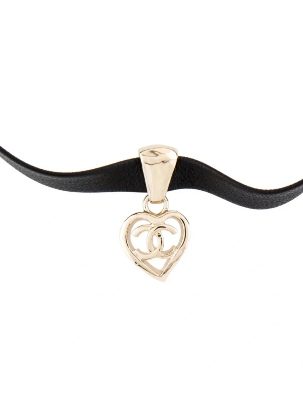 Chanel Leather CC Heart Pendant Choker Nana - Picture 4 of 5